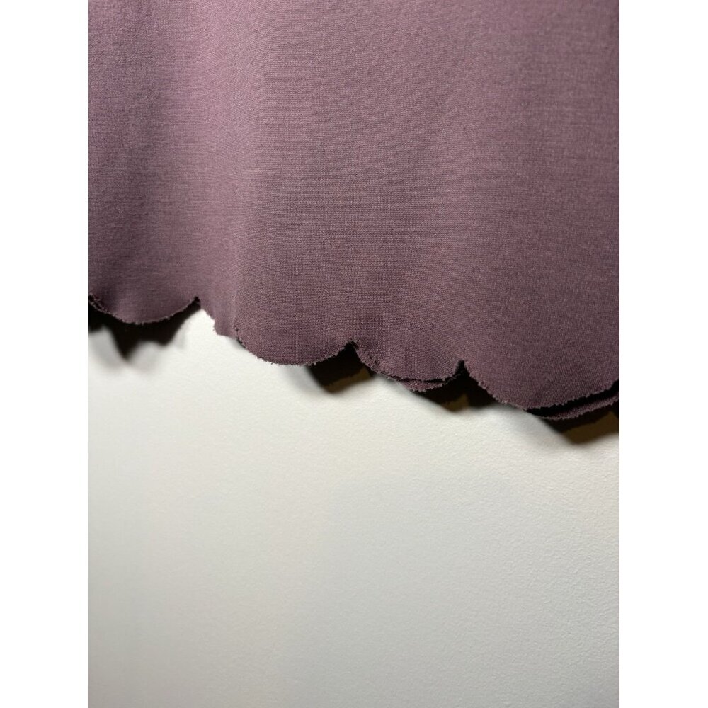 T-Shirt Dress Mauve Keyhole Neck Scallop Hem Casual‎ Preppy Normcore Weekend M - Picture 3 of 7